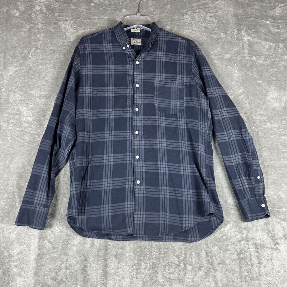 J Crew Shirt Medium Men’s Blue Plaid Classic Fit Long Sleeve Button Front Casual